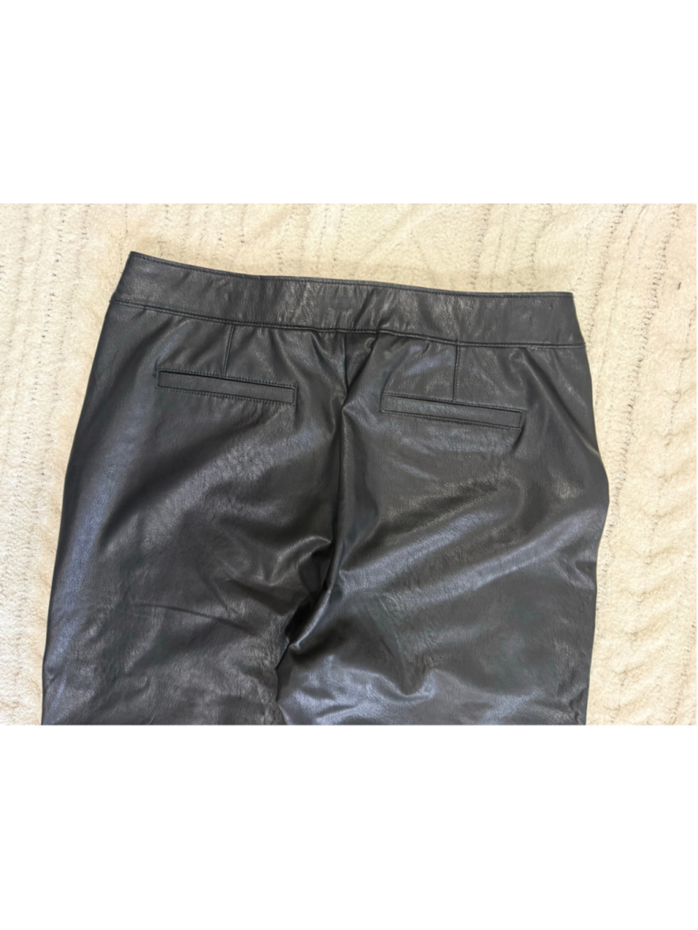 BUCKLE BLACK Black Faux Leather Pull-On Flare Pants Medium - Picture 9 of 11